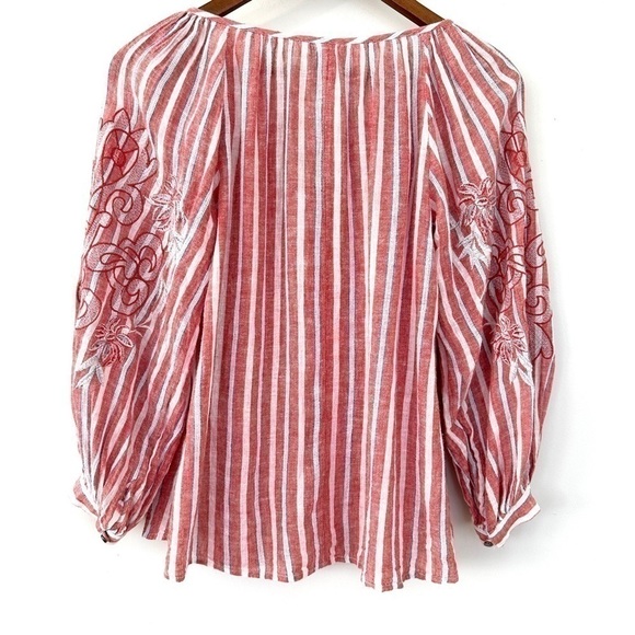 Anthropologie boho top with 3/4 length sleeves, loose  fitting, embroidered - Picture 9 of 13